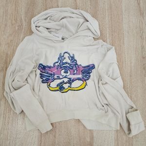 Boys Lie Cream Hoodie with Purple and Yellow Graphic